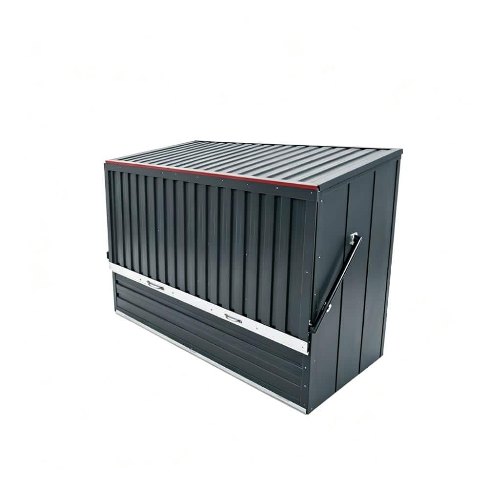Storage For Large Metals IMAGACFUN Galvanized Steel Deck Box, 594 Gal Outdoor Storage Shed with ...