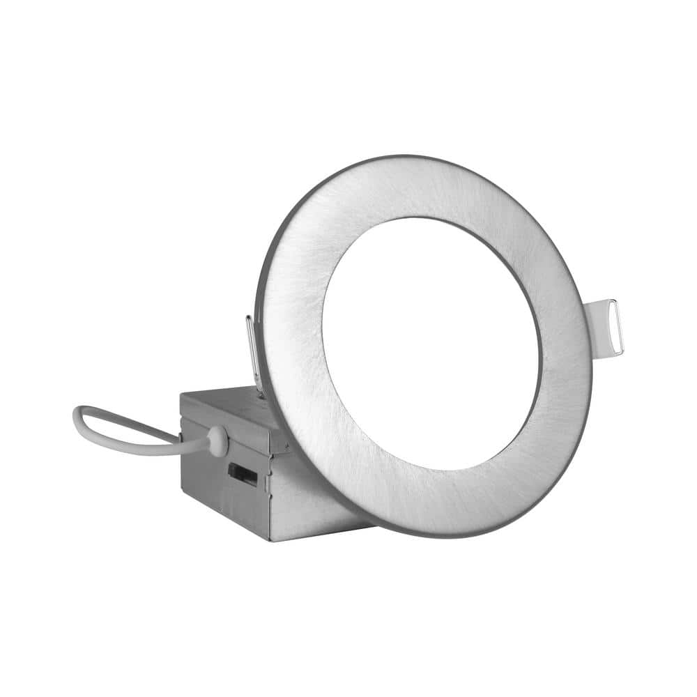Nickel 4'' Round LED Canless Recessed Lighting Kit