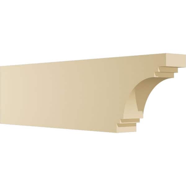 Ekena Millwork 3 in. W x 8 in. H x 30 in. L Standard Pescadero Signature Urethane Outlooker Rafter Tail, Primed Tan