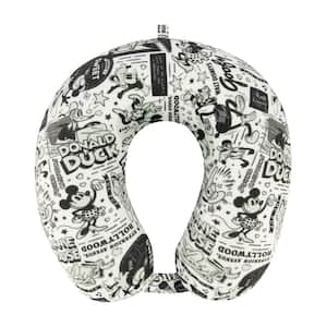 DISNEY 100 all Characters all over print Neck travel Pillow with Memory foam White