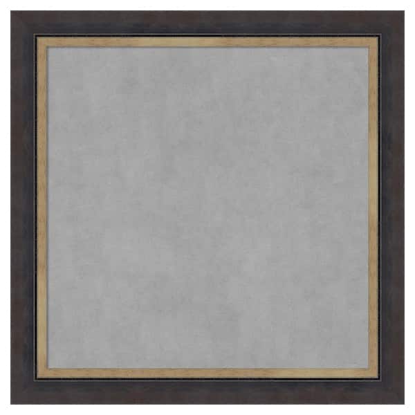 Amanti Art Hammered Charcoal Tan 29 in. x 29 in Framed Magnetic Board