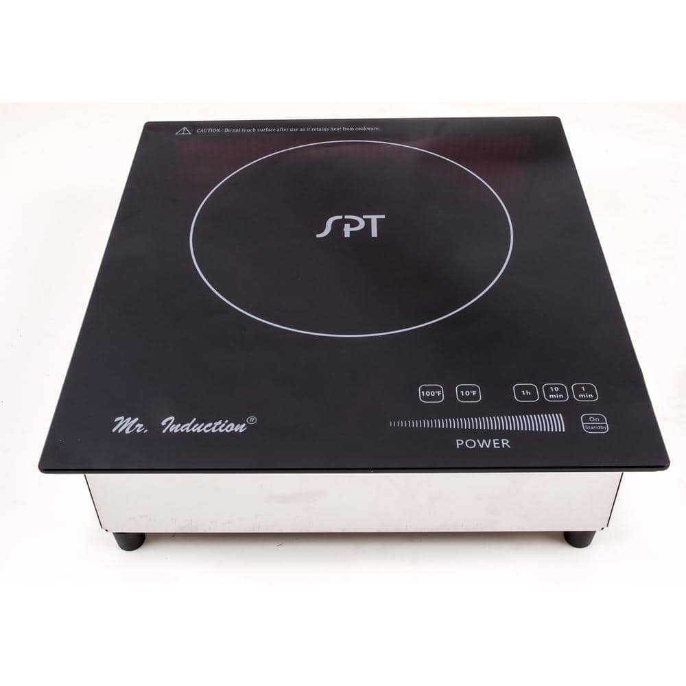 SPT 12.56 in. 1800-Watt Built-In Tempered Glass Induction Commercial Cooktop in Black with 1 Element