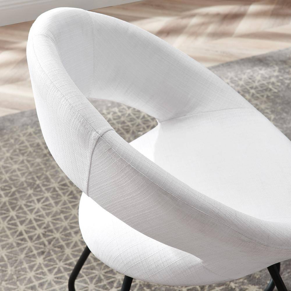 Nouvelle White Velvet Upholstered Side Chair with Metal Legs, Set of 2