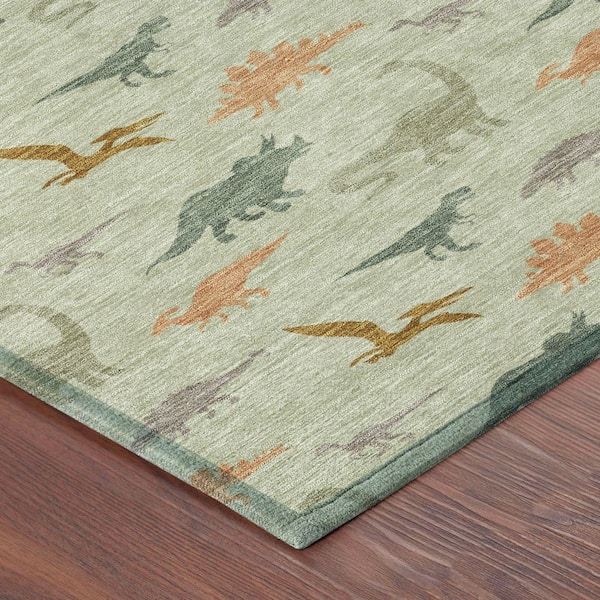 Chantille Machine Washable Indoor/Outdoor Abstract ACN2622 Celery 5 ft. x 7 ft. 6 in. Area Rug