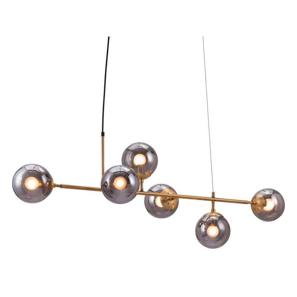 Gisela 48" Gold Glass Modern Ceiling Lamp