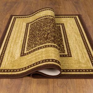 Ottohome Collection Non-Slip Rubberback Bordered Design 2x3 Indoor Entryway Mat, 2 ft. 3 in. x 3 ft., Brown