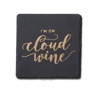 Cloud Wine Slate Coasters Gold  Set Of 4, Square 4 x 4 in.