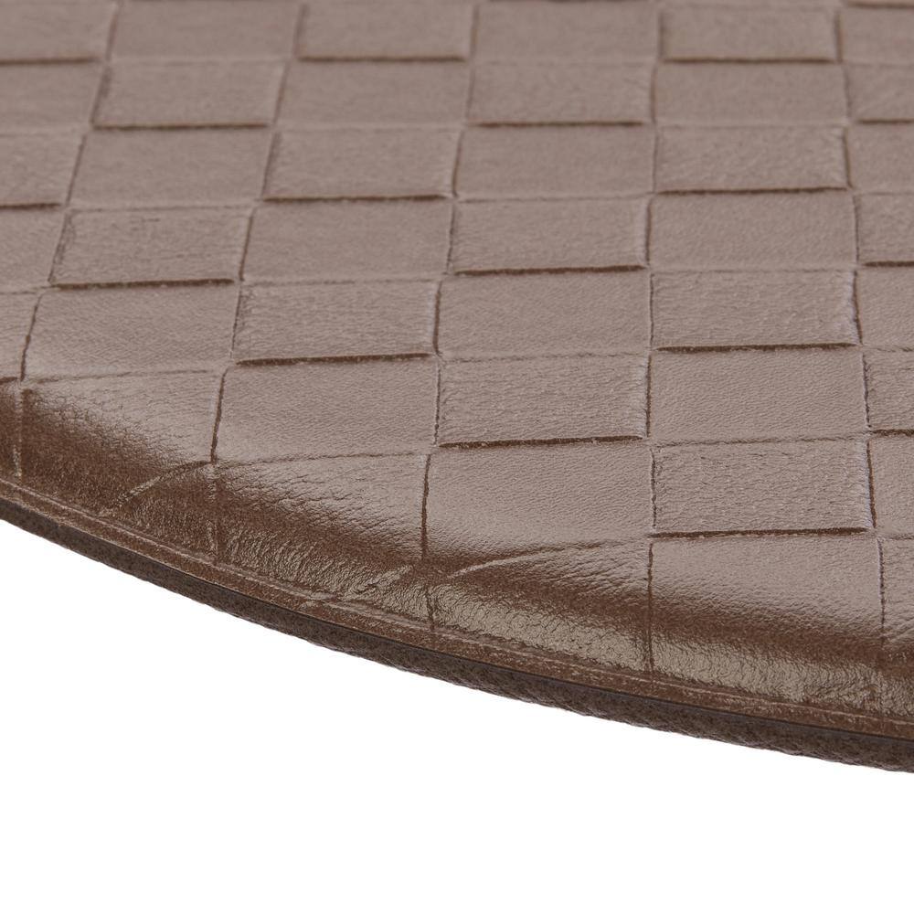 Mocha Anti-Fatigue Kitchen Mat with Basketweave Design, 17.5 x 60 inches