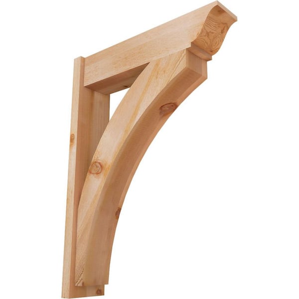 Ekena Millwork 8 in. x 44 in. x 32 in. Western Red Cedar Thorton Traditional Rough Sawn Outlooker