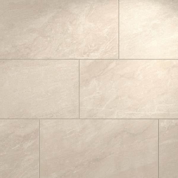 Corso Italia Alpe Ivory Matte 12 in. x 24 in. Quartzite Stone Look
