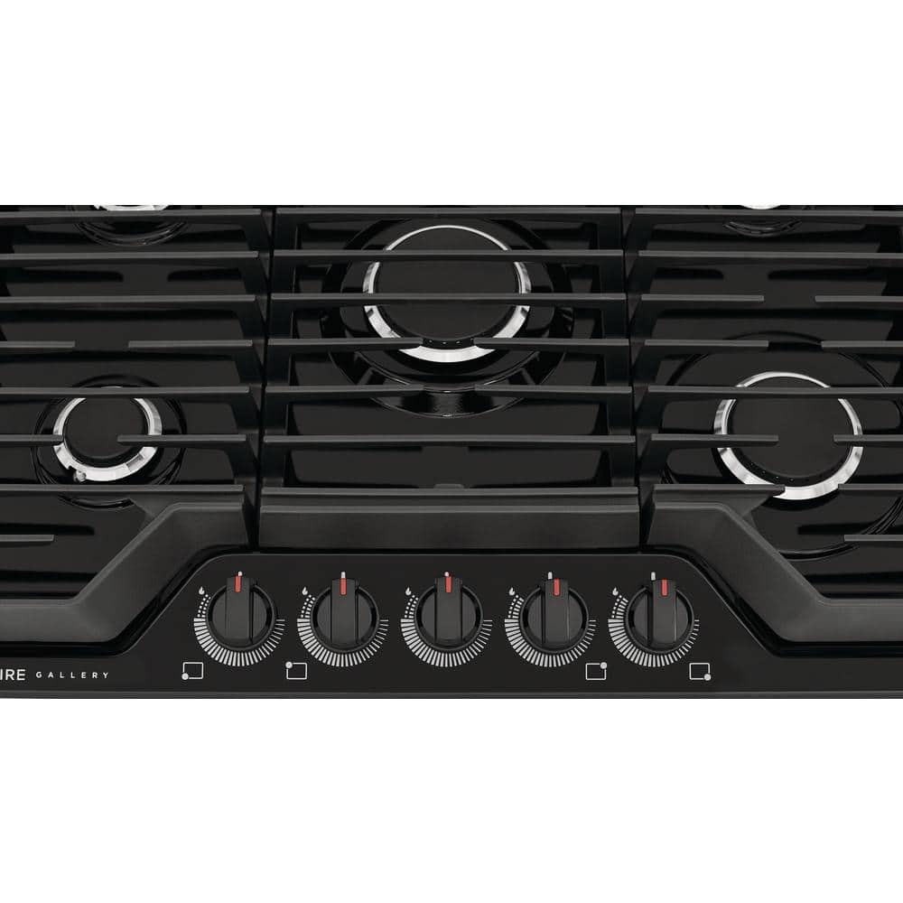 Frigidaire Black 30" 5-Burner Propane Gas Cooktop with LED Knobs
