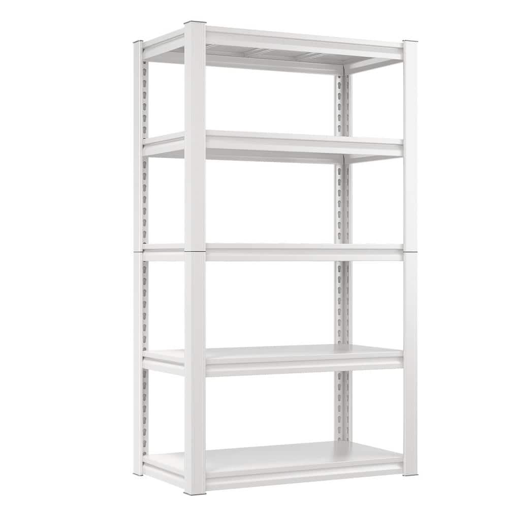 White 5-Tier Heavy Duty Metal Freestanding Storage Shelving Unit (31.7 in. 