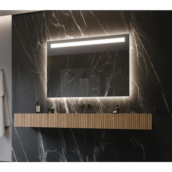 Unbranded Classic Mirror 48 in. W x 35 in. H Rectangular Frameless Wall Mounted Bathroom Vanity Mirror 3000K LED