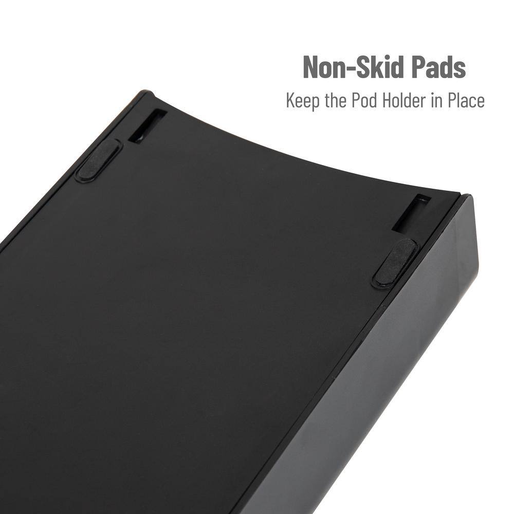 Compact Black Plastic Coffee Pod Drawer for 28 Capsules