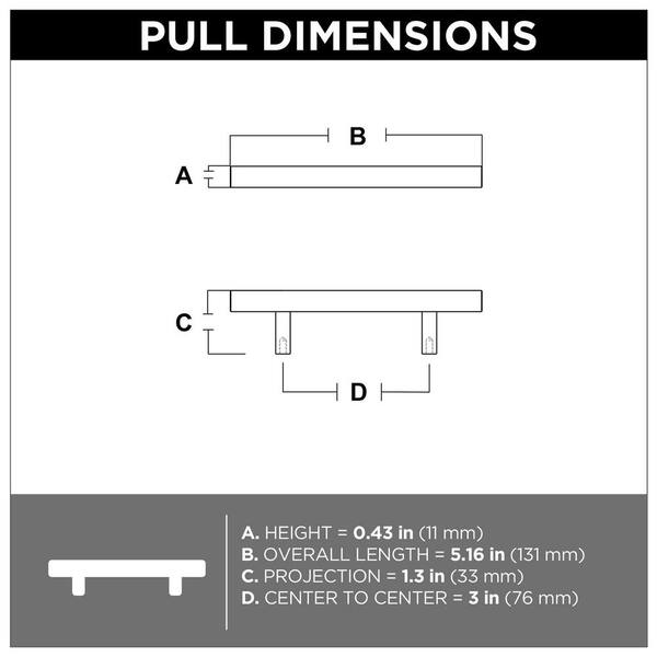 Franklin Brass Simple Square Bar 3 in. (76 mm) Stainless Steel Cabinet  Drawer Pull (10-Pack) P46655K-SS-B - The Home Depot