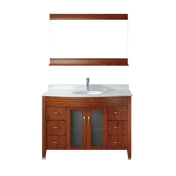 Studio Bathe Alba 48 in. Vanity in Classic Cherry with Marble Vanity Top in Classic Cherry