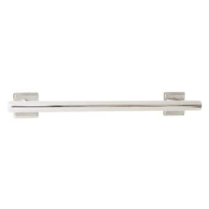 18 in. Coronado Designer Straight Bathroom Shower Grab Bar with Decorative Square Flanges in Polished