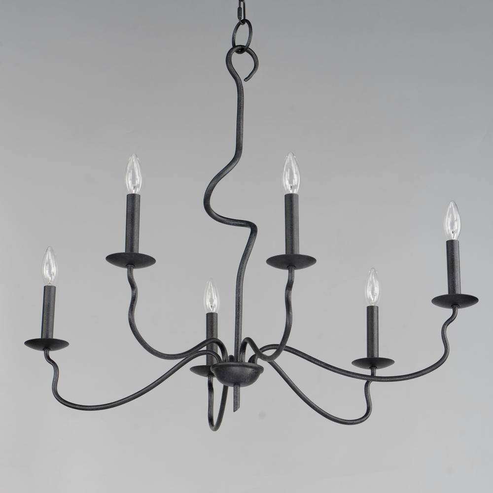 Padrona Black Oxide 6-Light Iron Candle Chandelier