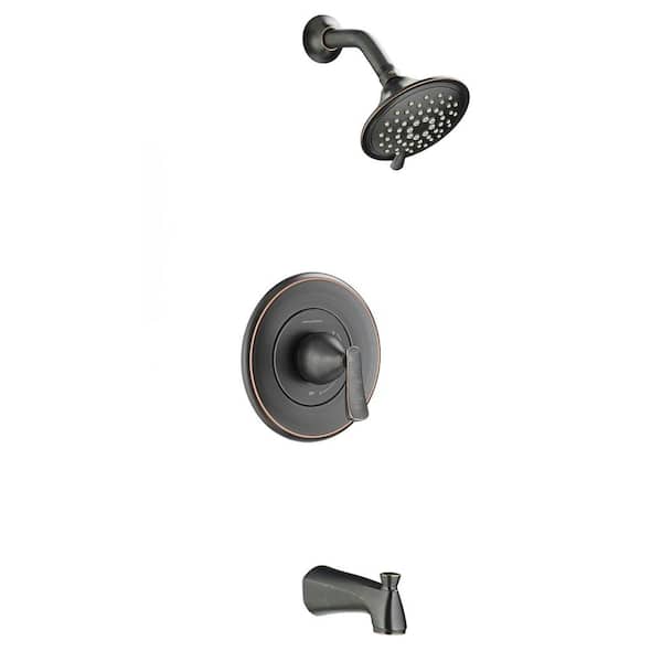 Chatfield Single-Handle 3-Spray Tub and Shower Faucet and Two Single Hole Bathroom Faucets Set in Legacy Bronze