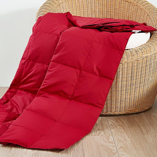 Peace nest 50 in. x 70 in. Red Natural Down and Feather Throw