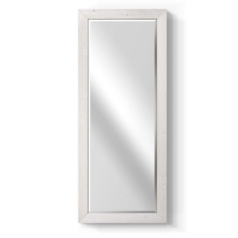 Wexford Home 25 in. W x 61 in. H Framed Rectangle Beveled Edge Wood Full  Length Mirror in Rustic White MR2-L07 The Home Depot