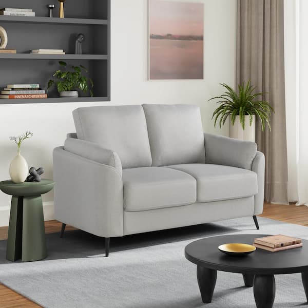 Lifestyle Solutions Birmingham 55.5 in. Smoke Grey Woven Polyester 2-Seater Loveseat