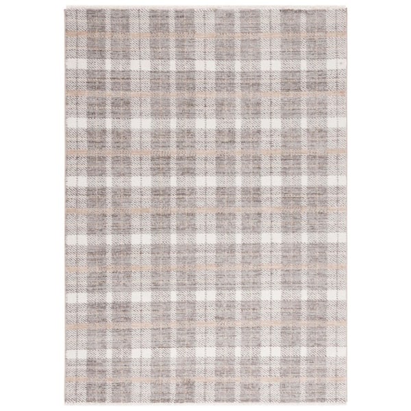 Oxford Plaids 5 ft. x 8 ft. Light Gray/Gray Geometric Plaid Area Rug