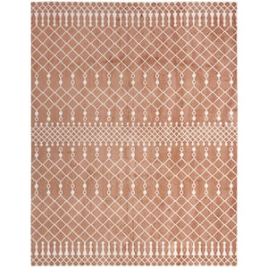 Astra Machine Washable Copper 9 ft. x 12 ft. Moroccan Transitional Area Rug