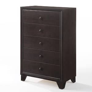 Madison Espresso 5-Drawer 16 in. Chest of Drawers