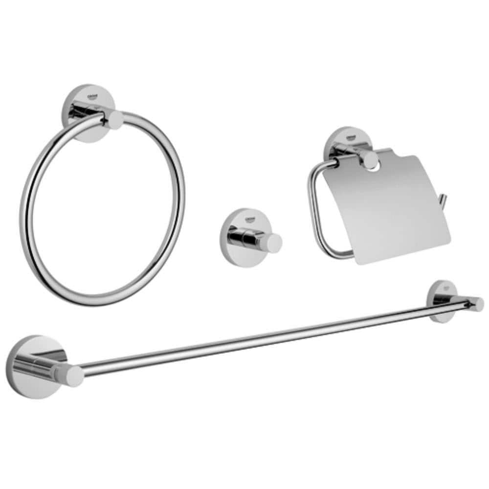 dok scannen Gemeenten GROHE Essentials Master Bathroom 4-Piece Bath Hardware Set in StarLight  Chrome 40776001 - The Home Depot