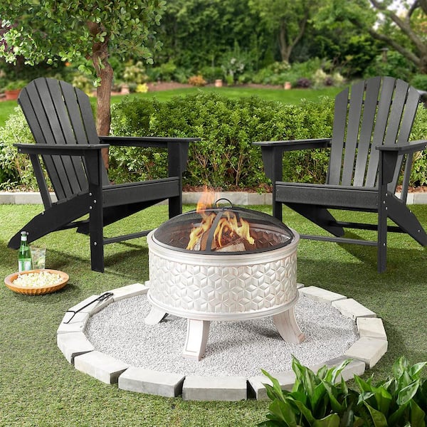 MIRAFIT Classic Black Composite of Adirondack Chair (Set of 2)