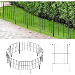 Decorative Square Garden Fence Total 27 ft. L x 24 in. H Rustproof Metal Wire Fencing Border, Flower Edging (25-Pack)