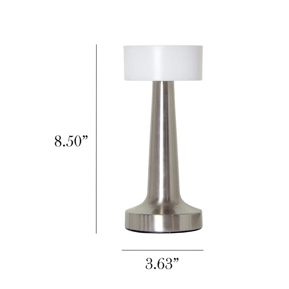 8.5" Silver Cordless Touch Sensor Desk Lamp with Dimming