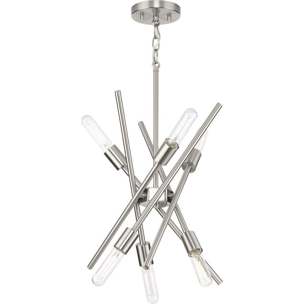 Astra 22.63" Brushed Nickel Sputnik 6-Light Chandelier