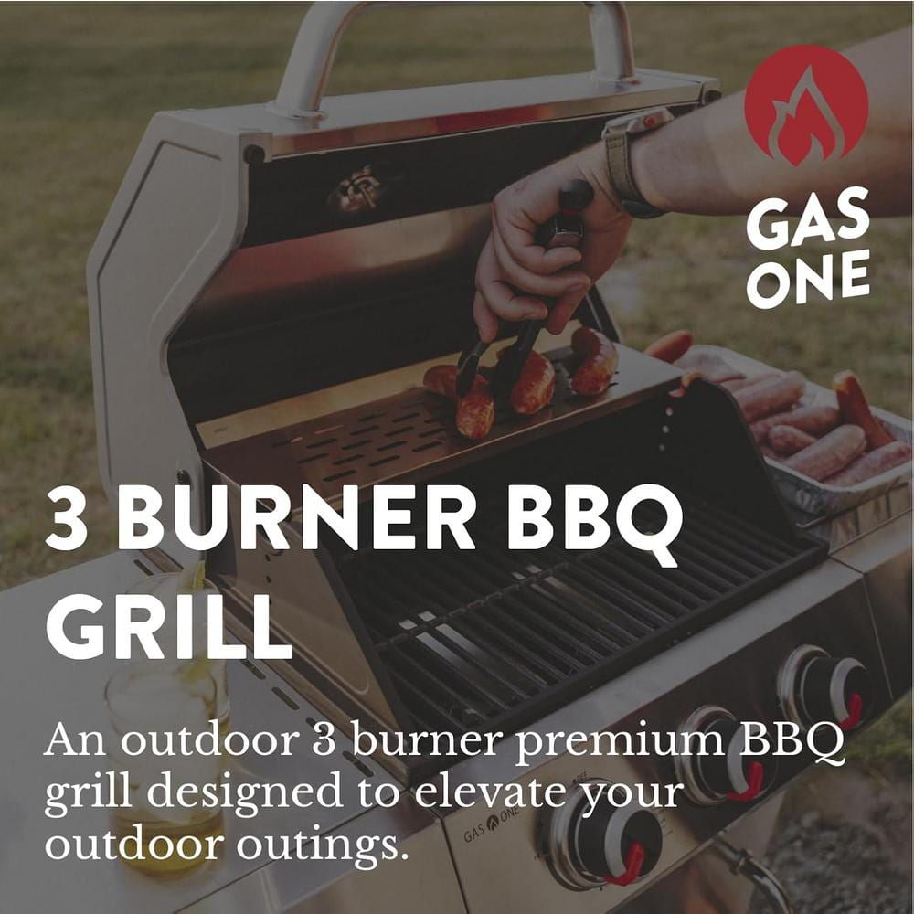 Stainless Steel 3-Burner Propane Grill with Side Burner