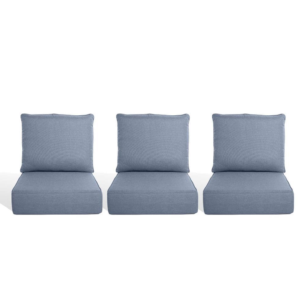 PlushCore 24 In. x 24 In. x 6 In. 6-Piece Deep Seating Outdoor Lounge Chair Thick Cushion Set in Baby Blue (3-Set) price history on PriceWatchPro