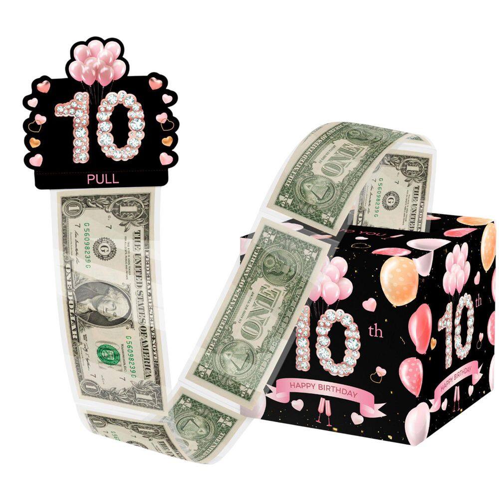 LIJSRBU 10th Birthday Surprise Gift Box for Cash 5 x 4.7 x 0.1 in ...