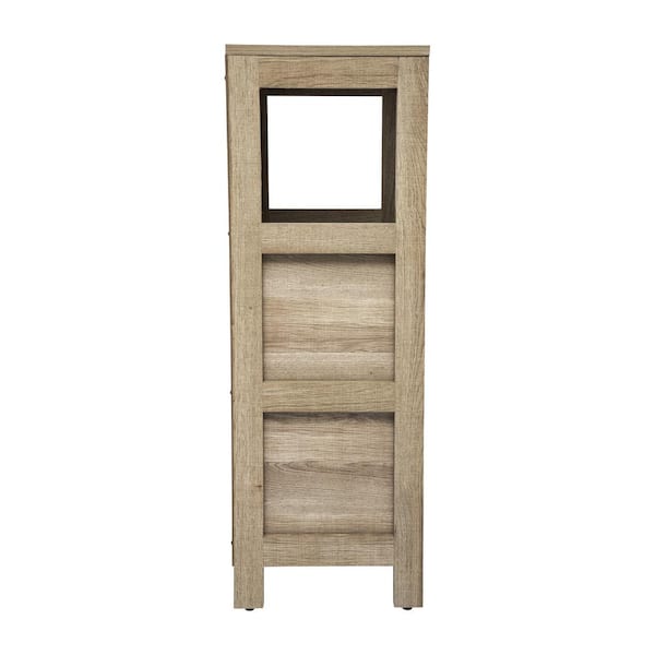 Dune 12 in. W x 12 in. D x 34 in. H Engineered Wood Linen Freestanding Linen Cabinet in Brown