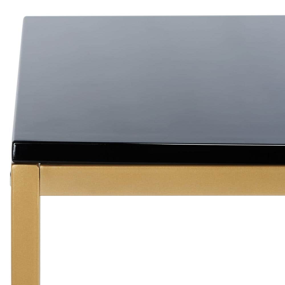 Nova Black and Gold Wood Writing Desk