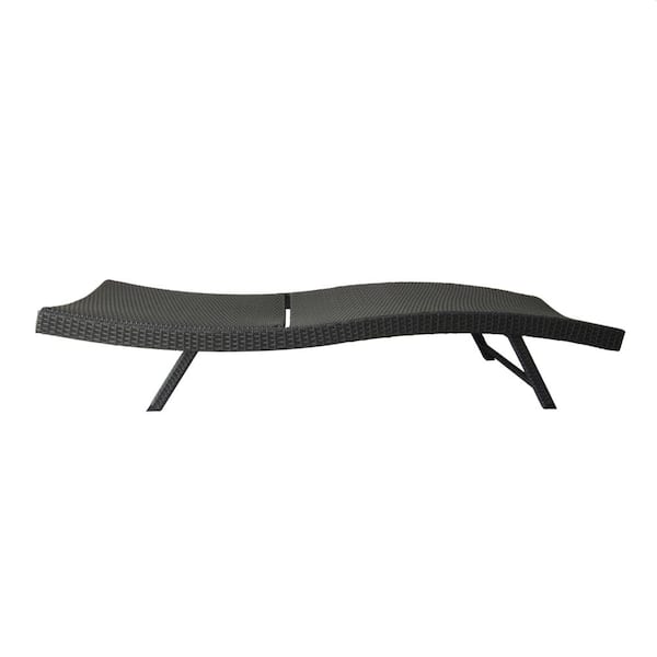 AUTMOON Gray Wicker Outdoor Adjustable Chaise Lounge Chair (2-Piece)