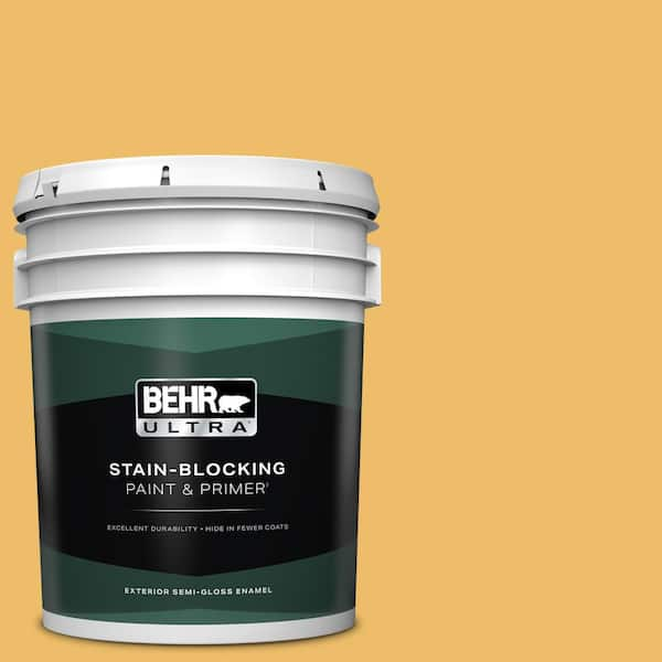 BEHR ULTRA 5 gal. Home Decorators Collection #HDC-MD-24 Luscious Lemon Semi-Gloss Enamel Exterior Paint & Primer