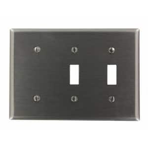 Stainless Steel 3-Gang 2-Toggle/1-Blank Wall Plate (1-Pack)