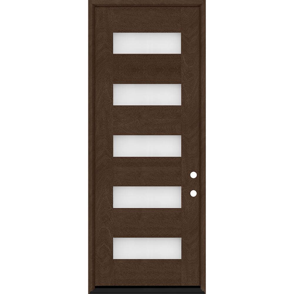 Regency 36 in. x 80 in. 5L Modern Clear Glass LHIS Hickory Stained Fiberglass Prehung Front Door price history on PriceWatchPro