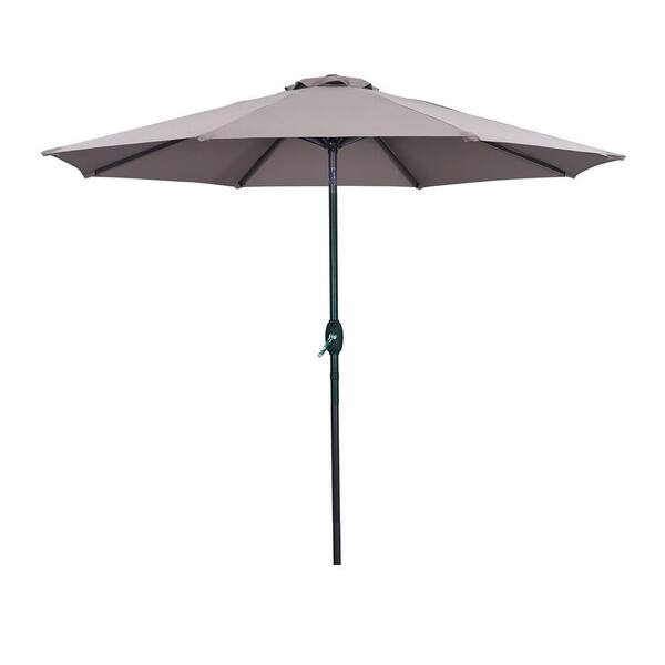 Tidoin 9 ft. Aluminum Market Umbrella Tilt Patio Umbrella in Brown