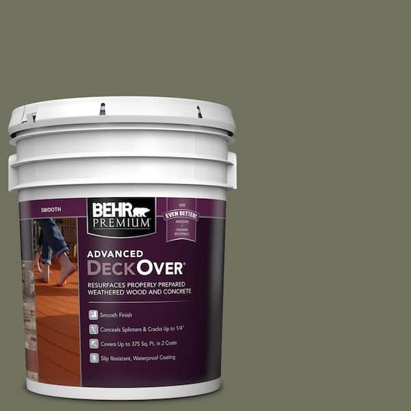 BEHR Premium Advanced DeckOver 5 gal. #SC-138 Sagebrush Green Smooth Solid Color Exterior Wood and Concrete Coating