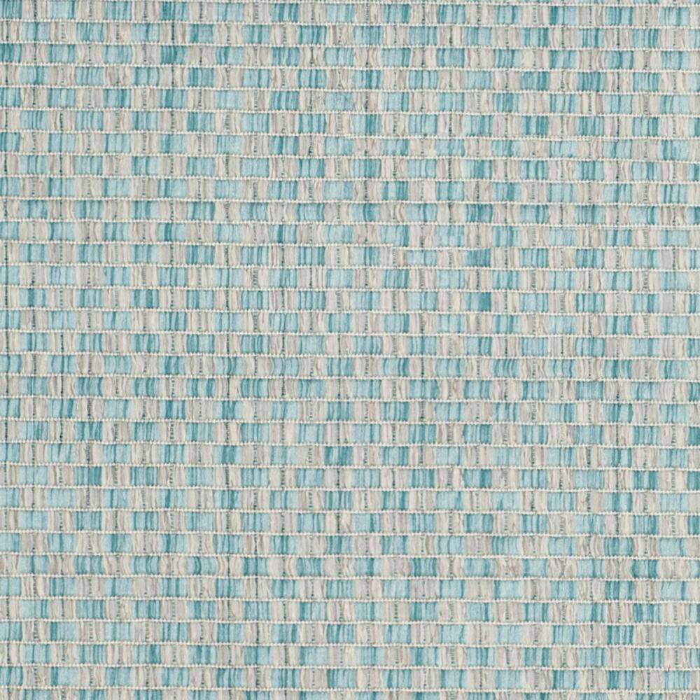 Reversible Light Blue & Light Grey Flat Woven Synthetic Area Rug 8'x11'