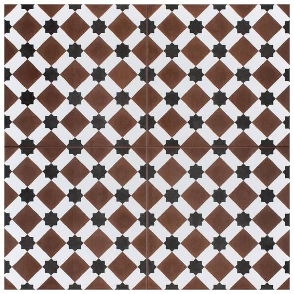 Merola Tile Henley Rojo Encaustic 17-5/8 in. x 17-5/8 in. Ceramic Floor and Wall Tile (11.02 sq. ft. / case)