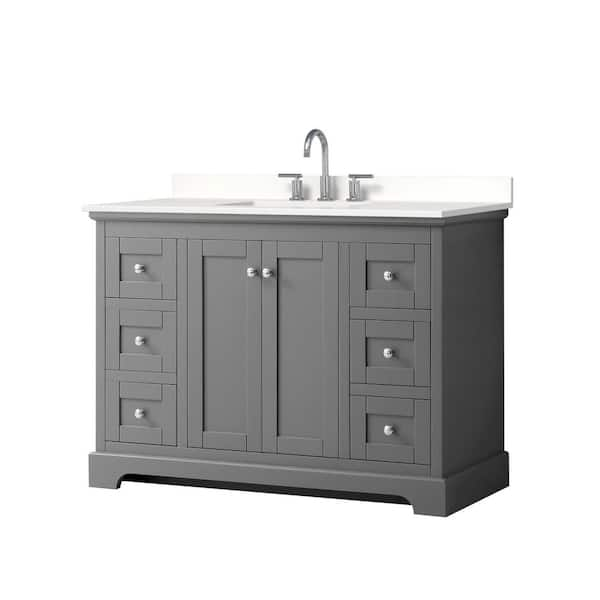 Wyndham Collection Avery 48 In W X 22 In D X 35 In H Single Bath Vanity In Dark Gray With