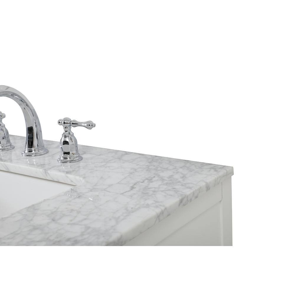 Franklin 72" White Double Bathroom Vanity with Carrara Marble Top