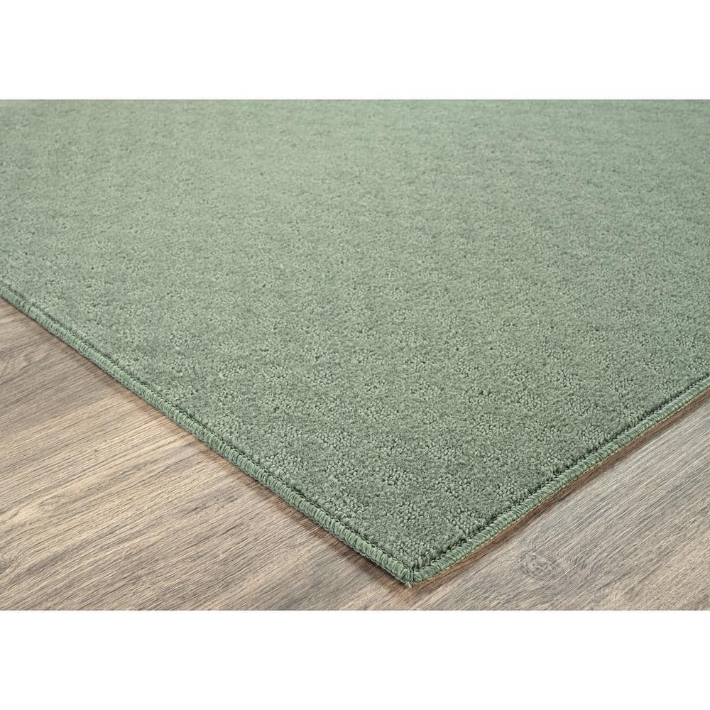 Sage Green Tufted Synthetic Medallion Area Rug 3' x 5'